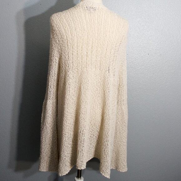 Knox Rose Fuzzy Cardigan Sweater Open Front Beige/Off White Size S - Picture 5 of 8